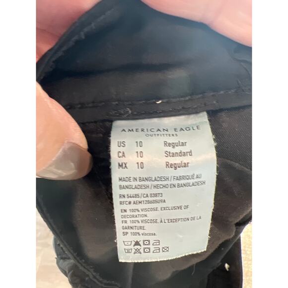 American Eagle size 10 black silky joggers pants - Picture 3 of 3